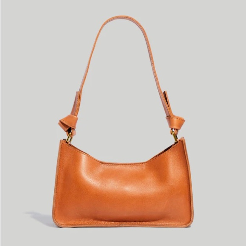 Madewell Smooth Leather Shoulder Hobo in Cognac
